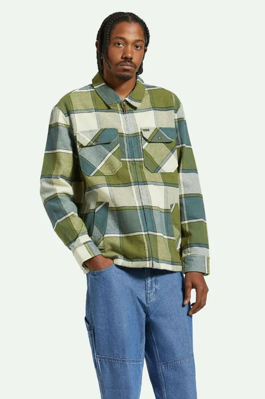 Brixton Men's Motor Zip Jacket - Blue Mirage/Dill Plaid sold by Railcar