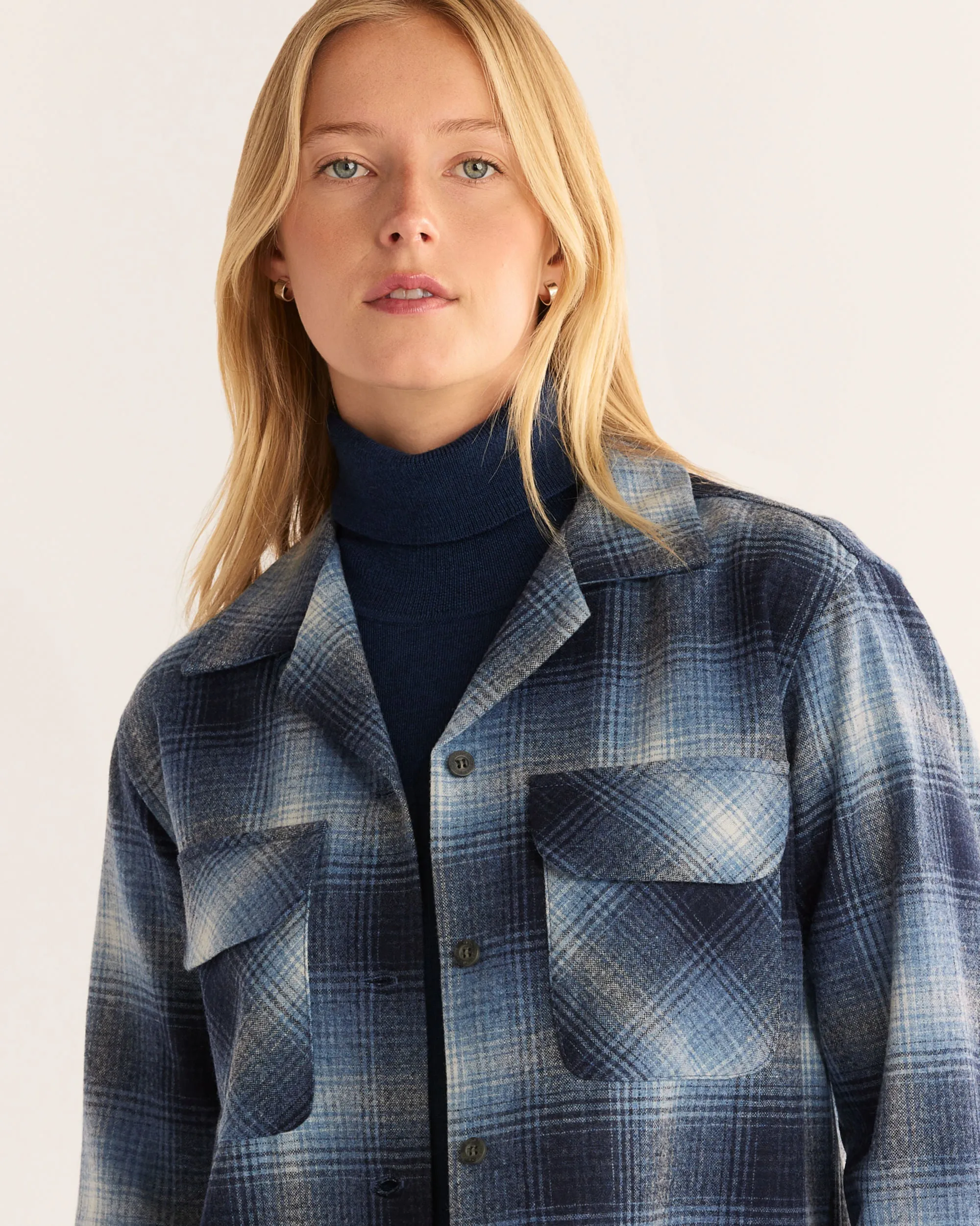 Pendleton Women's Boyfriend Board Shirt Blue Mix Ombre TM470-32603 sold by Railcar product image thumbnail 2