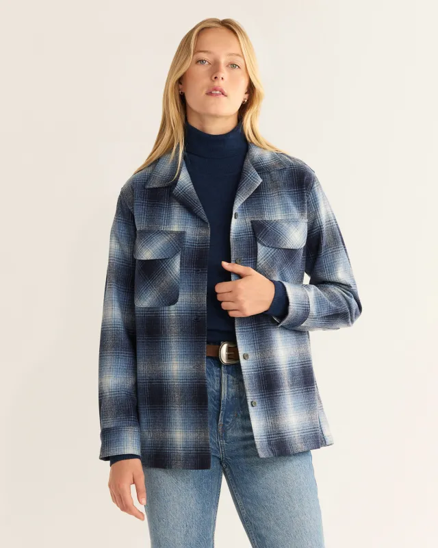 Pendleton Women's Boyfriend Board Shirt Blue Mix Ombre TM470-32603 sold by Railcar