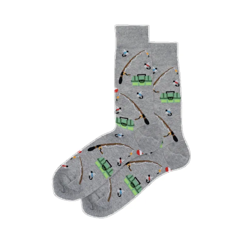 HotSox Men's Fishing Crew Socks (Grey) sold by Railcar