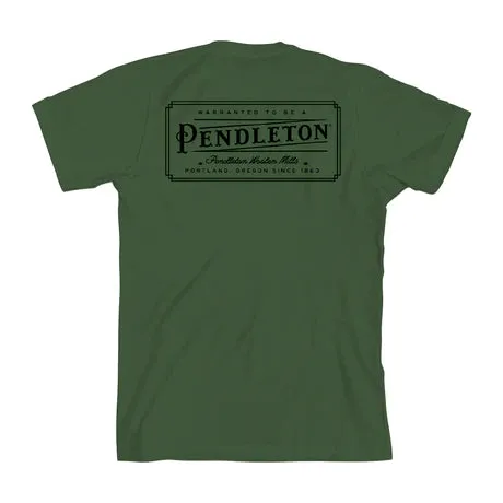 Pendleton Men's Vintage Logo Graphic Tee - Military Green/Black sold by Railcar
