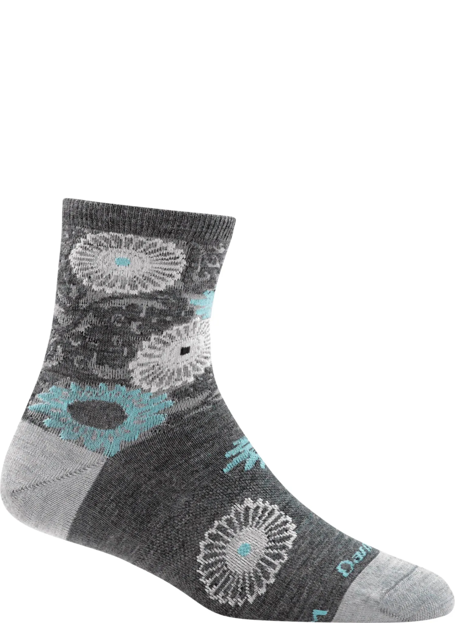 Darn Tough Women's Floral Shorty Lightweight - Gray sold by Railcar