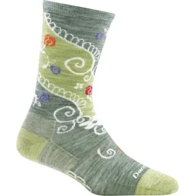Darn Tough Women's Twisted Garden Crew Lightweight - Green sold by Railcar
