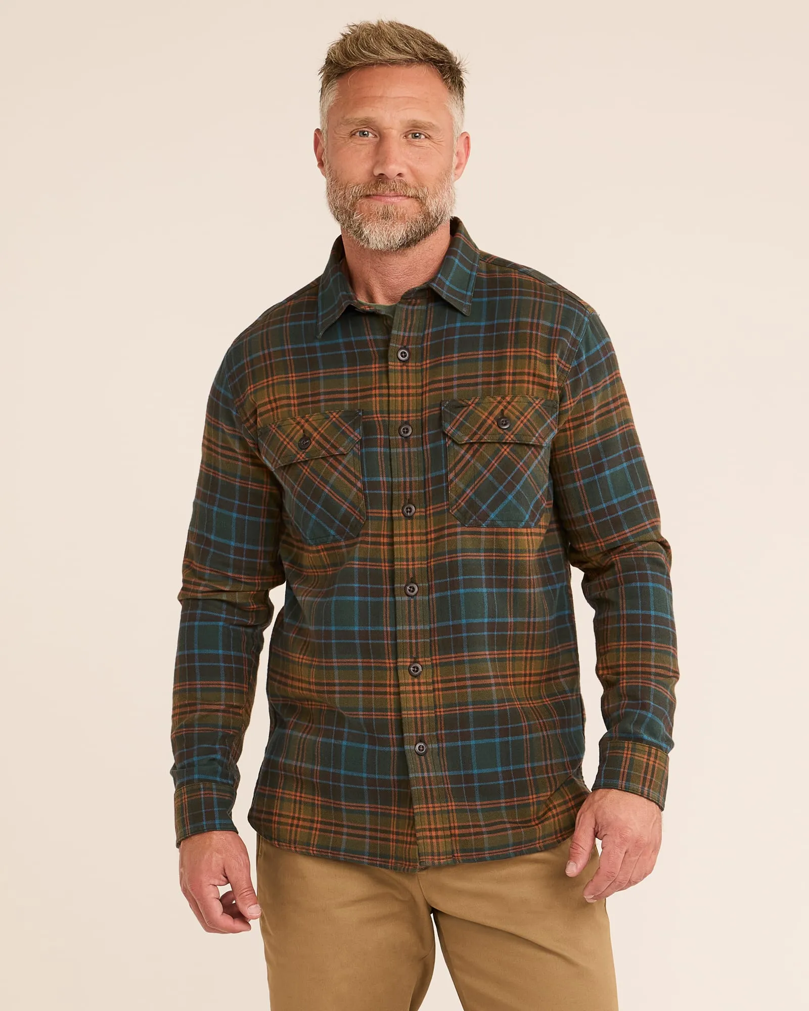 Pendleton Men's Burnside Shirt Olive/Blue/Rust Plaid RA1150-79579 sold by Railcar