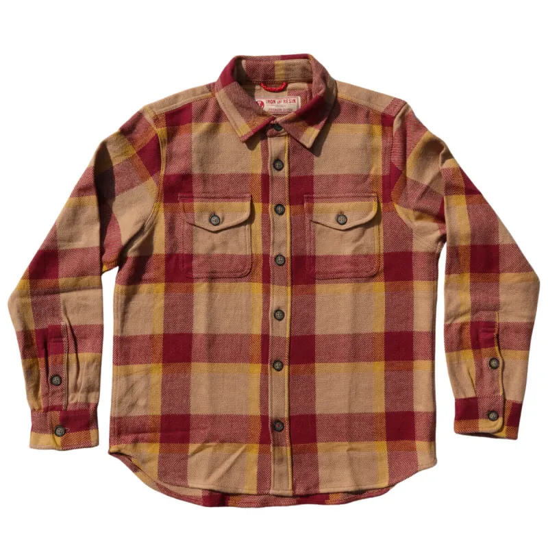 Men's Conejo Shirt Twill- Red (103642) made by Railcar