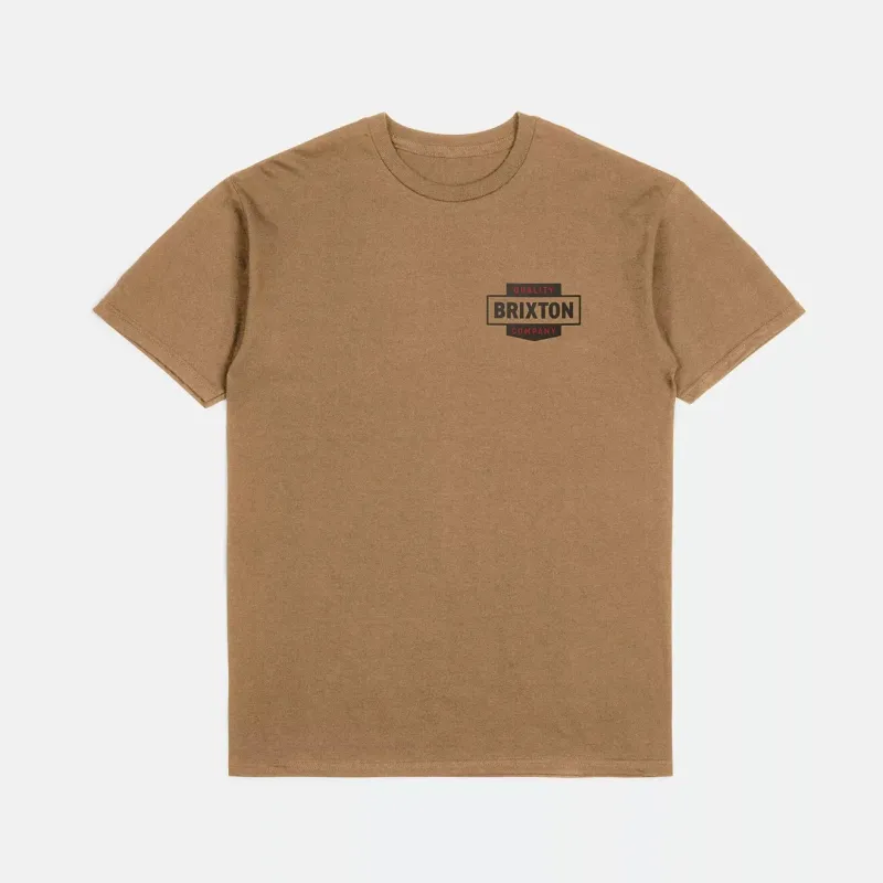 Brixton Men's Osborn S/S Standard Tee Tabacco Brown Worn Wash sold by Railcar