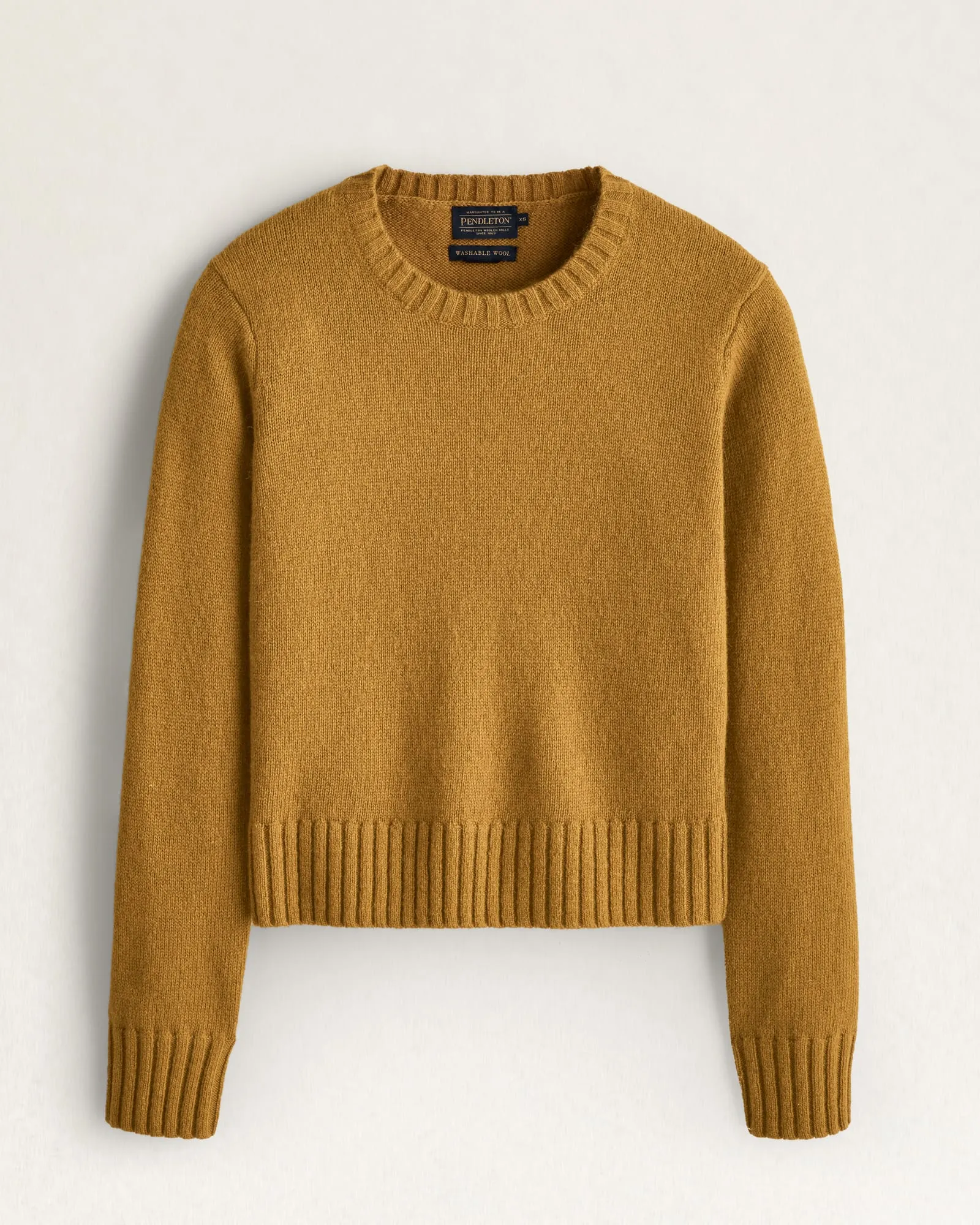 Pendleton Women's Relaxed Shetland Collection Crew Pullover / Deep Gold sold by Railcar