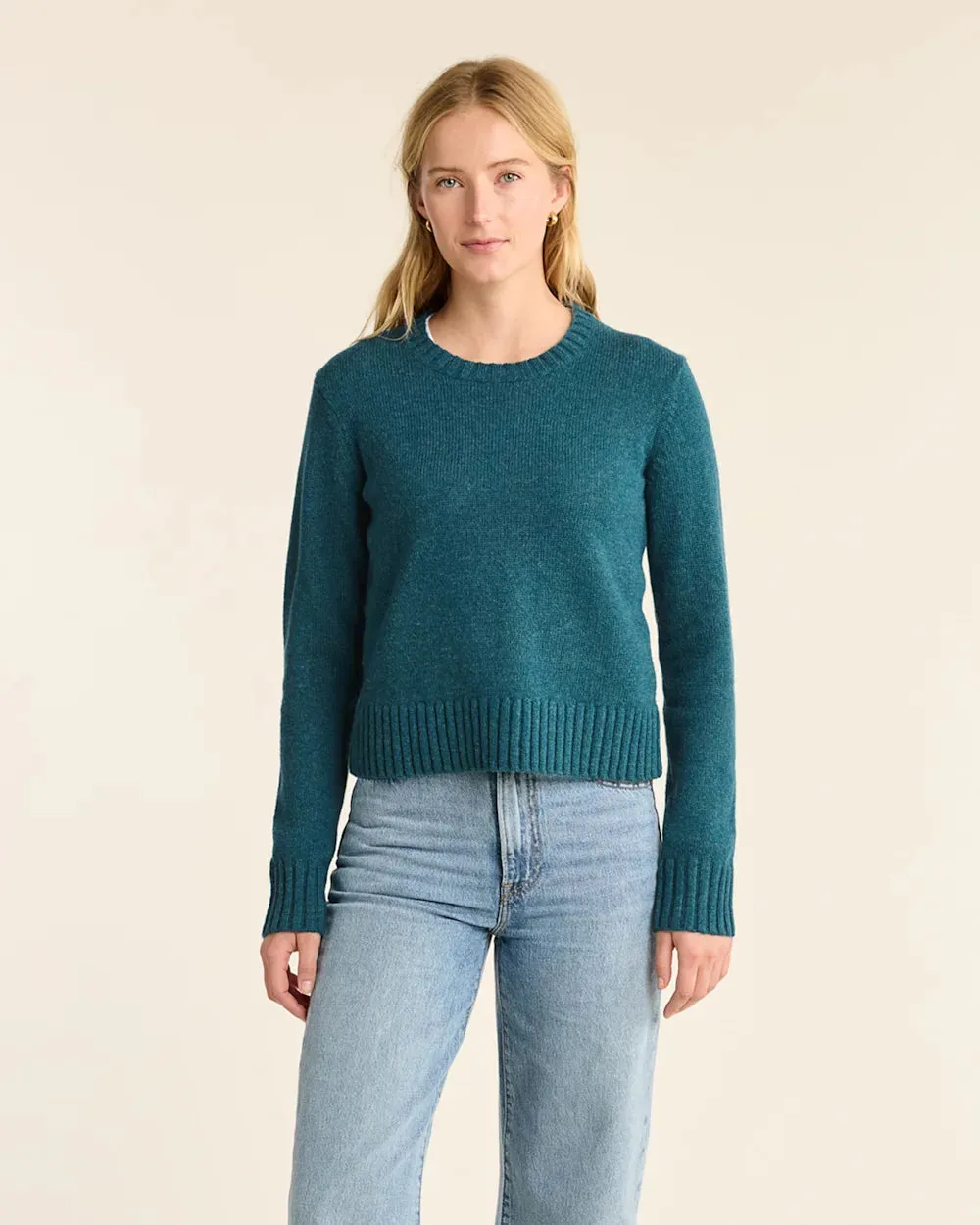 Pendleton Women's Relaxed Shetland Collection Crew Pullover / Deep Teal Heather sold by Railcar