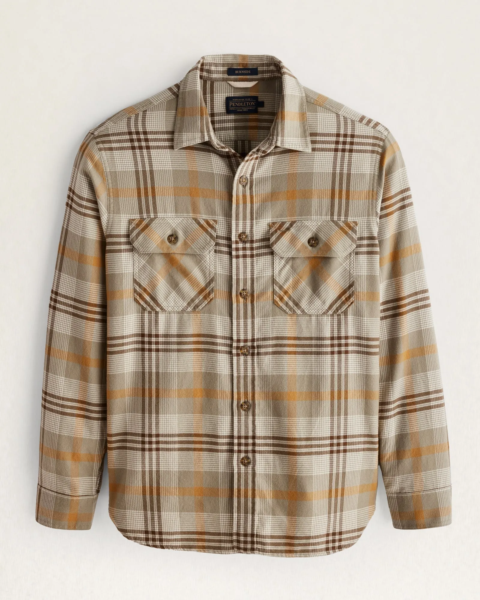 Pendleton Burnside Shirt - Tan/Brown/Grey Plaid (RA1150-79573) sold by Railcar product image thumbnail 2