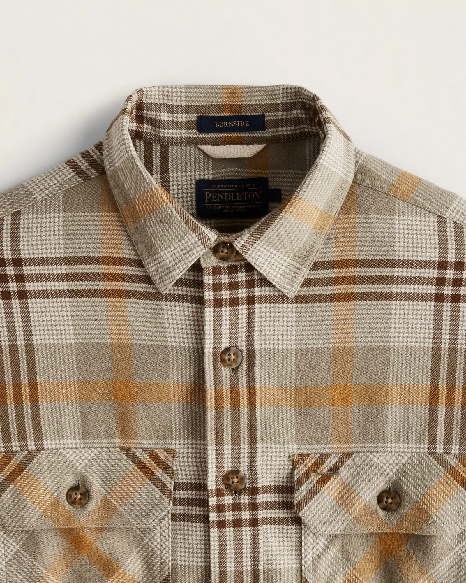 Pendleton Burnside Shirt - Tan/Brown/Grey Plaid (RA1150-79573) sold by Railcar
