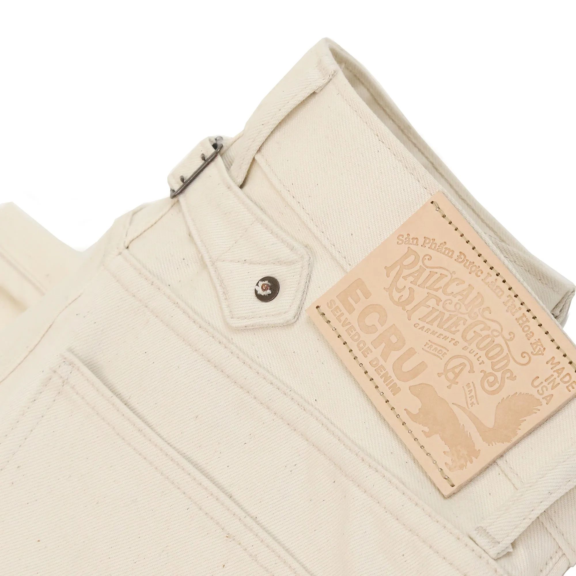 Goldline X105 True Straight Leg Cinch Back 12 Oz Ecru Natural Selvedge sold by Railcar product image thumbnail 3