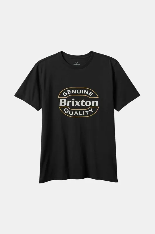 Brixton Men's Keaton S/S Tailored T-Shirt - Black sold by Railcar