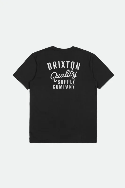 Brixton Men's Hubal S/S Tailored Tee - Black sold by Railcar