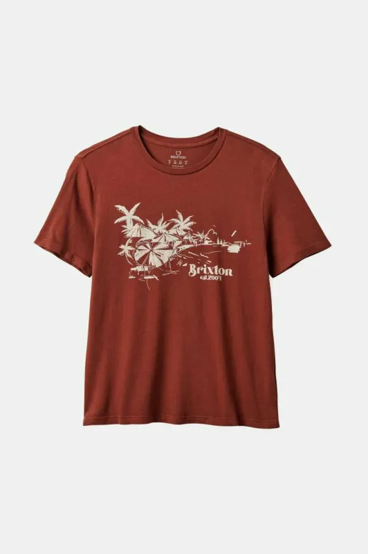 Brixton Riviera Vintage Crew Tee - Sepia Worn Wash made by Brixton