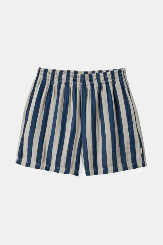 Brixton Mykonos Stripe Boxer Short - Deep Sea (04969) sold by Railcar