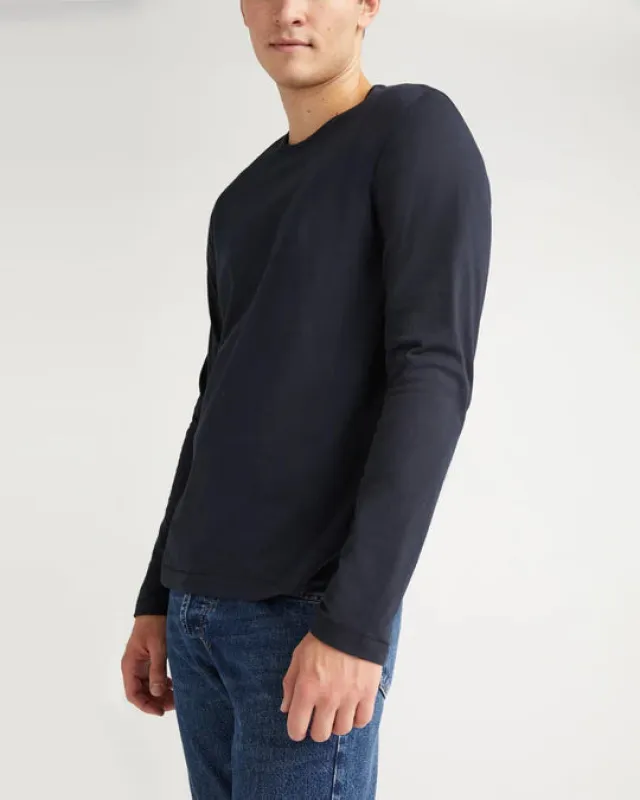 Richer Poorer Men's Weighted Organic L/S Tee - Black sold by Railcar