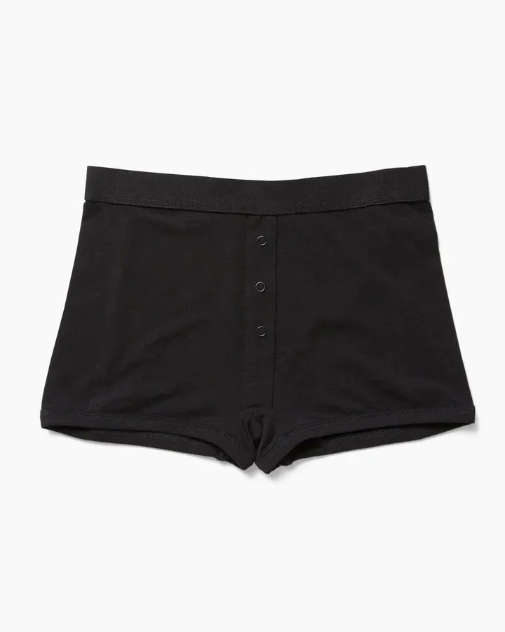 Richer Poorer Women's Cotton Modal Boxer Brief - Black sold by Railcar