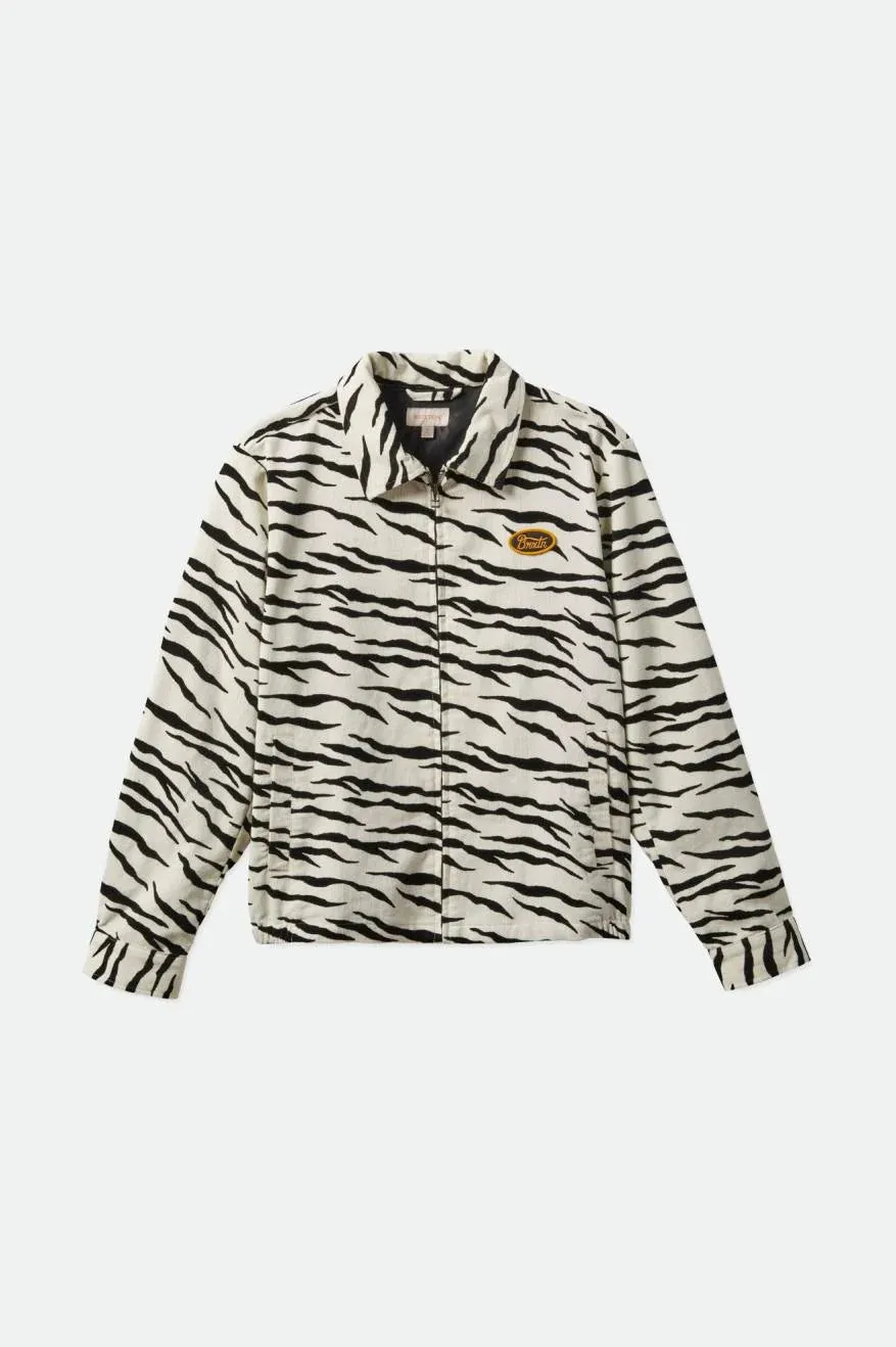 Brixton Women's Utopia Jacket Off White Tiger sold by Railcar