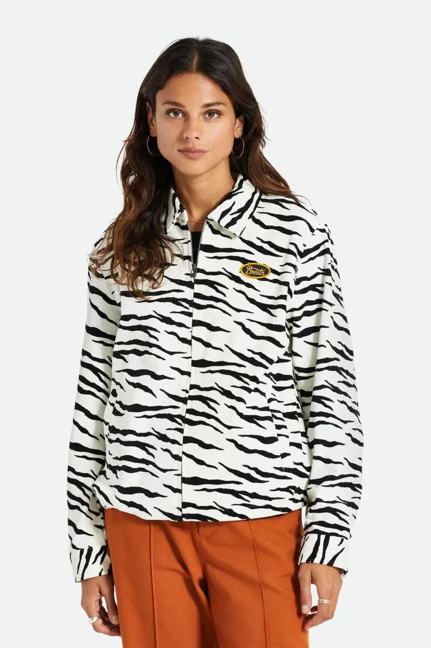 Brixton Women's Utopia Jacket Off White Tiger sold by Railcar product image thumbnail 2