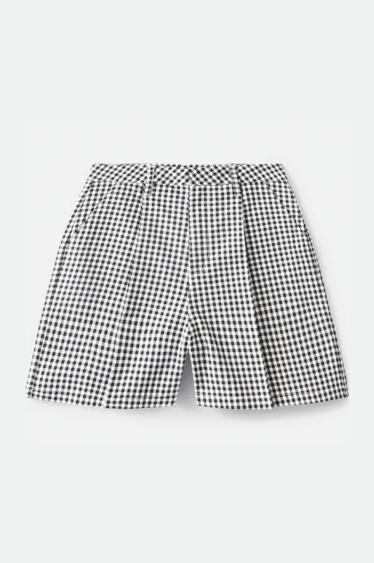 Brixton Victory Trouser Short - Black Gingham (04240) made by Brixton