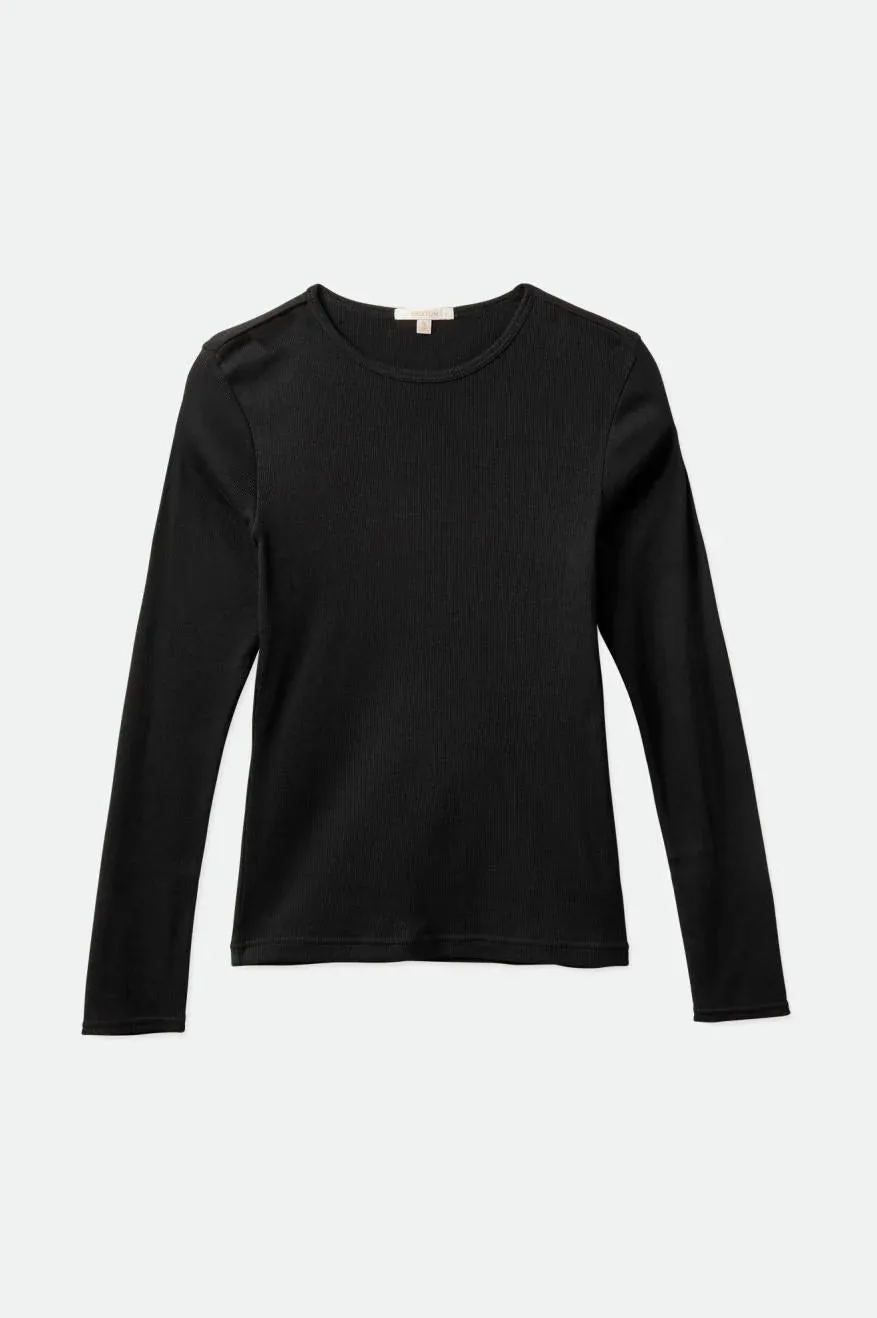 Brixton Women's Tennessee L/S Tee - Black sold by Railcar