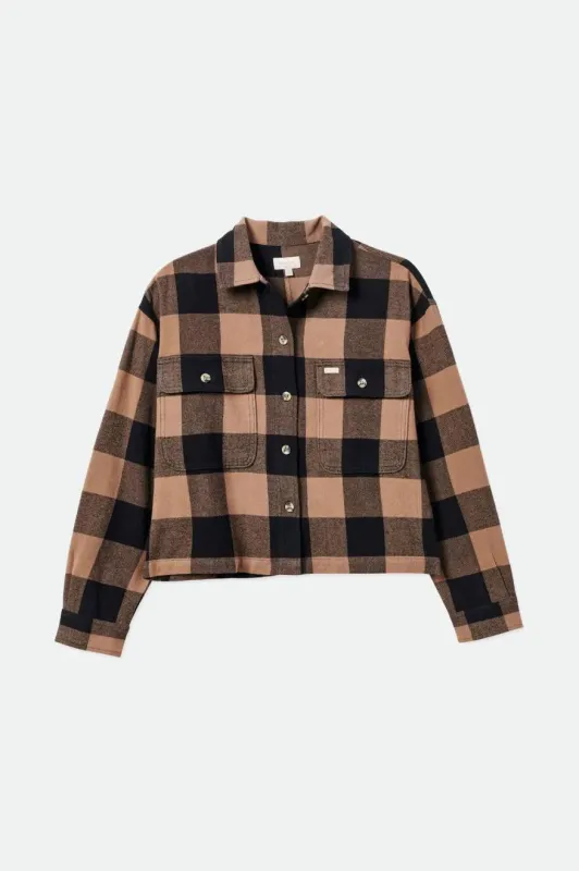 Brixton Women's Bowery L/S Flannel - Twig Black sold by Railcar