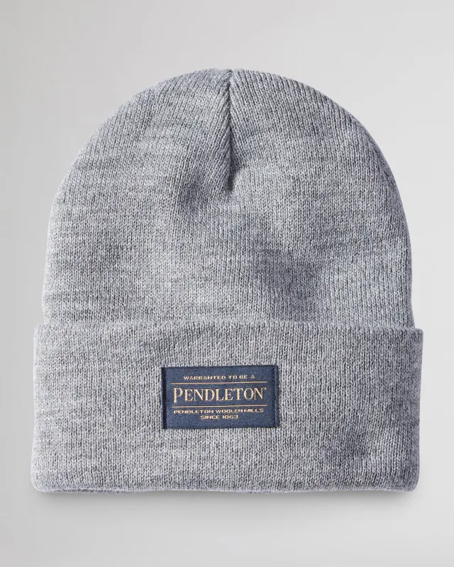 Pendleton Beanie - Light Heather Grey made by Pendleton
