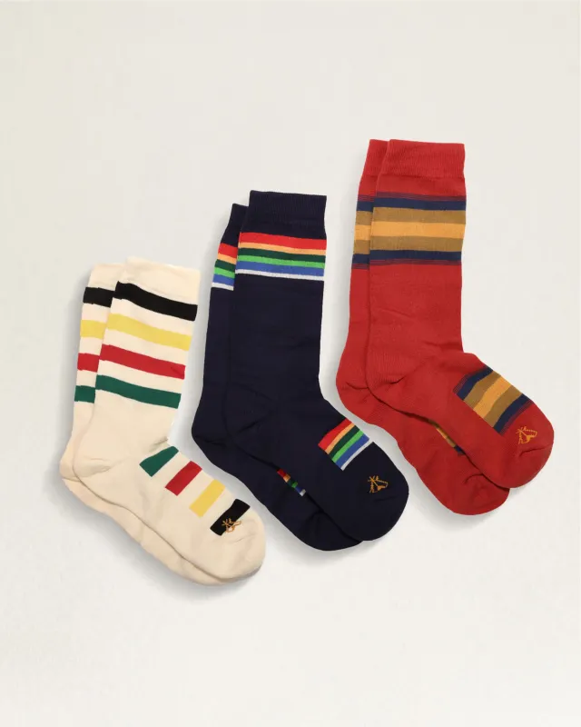 3-PACK NATIONAL PARK SOCKS GIFT BOX - Glacier/Crater/Zion sold by Railcar
