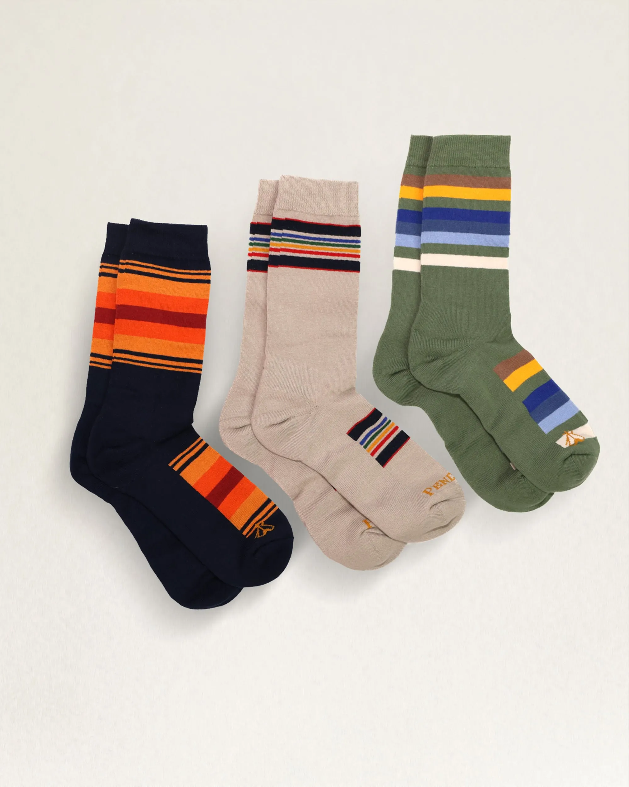 3-PACK NATIONAL PARK SOCKS GIFT BOX - Yellowstone Taupe/Rocky Mtn/Grand Canyon sold by Railcar