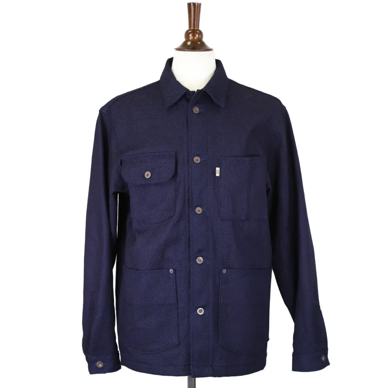 Chore Coat Sashiko Indigo sold by Railcar
