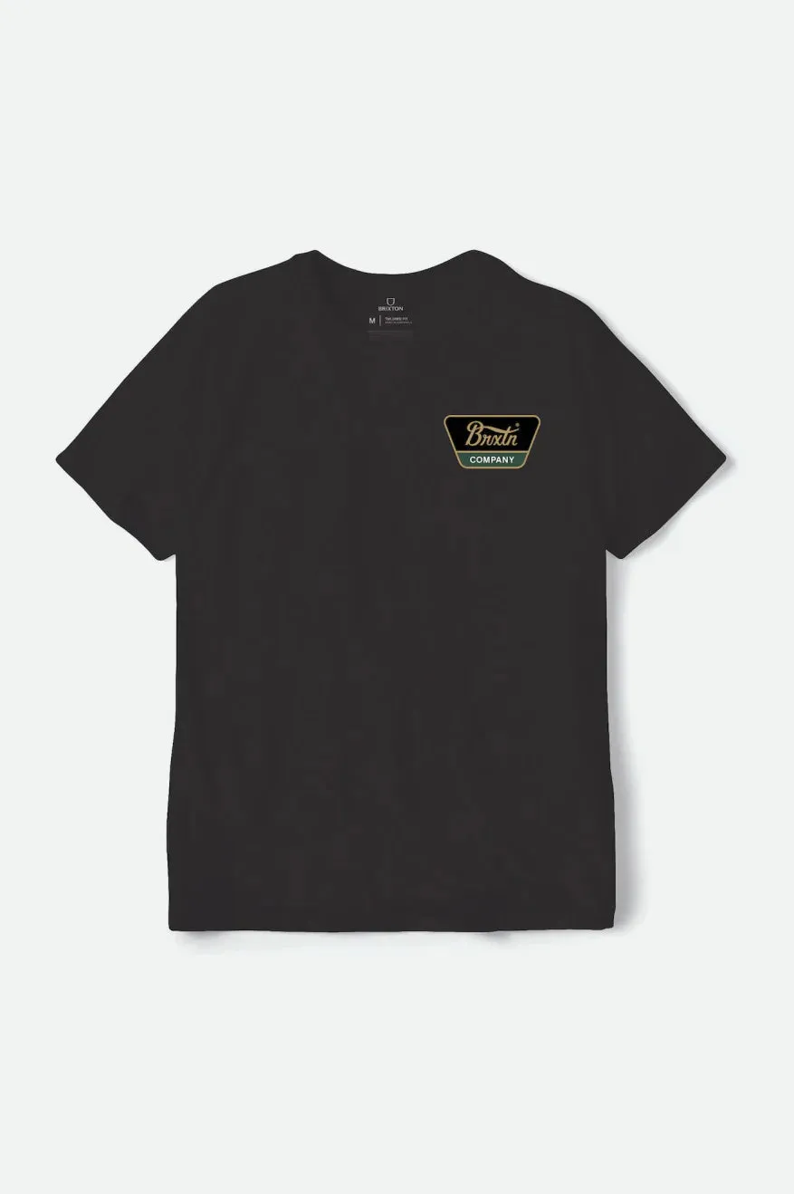 Brixton Men's Linwood S/S Tailored Tee - Black/Antelope/Pine Needle sold by Railcar product image thumbnail 2