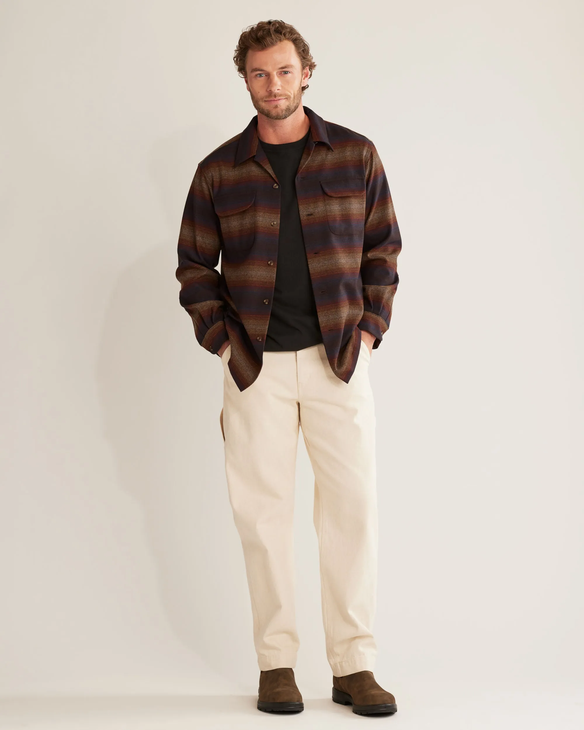 Pendleton Men's Stripe Board Shirt Brown Ombre Multi RA733-32597 sold by Railcar
