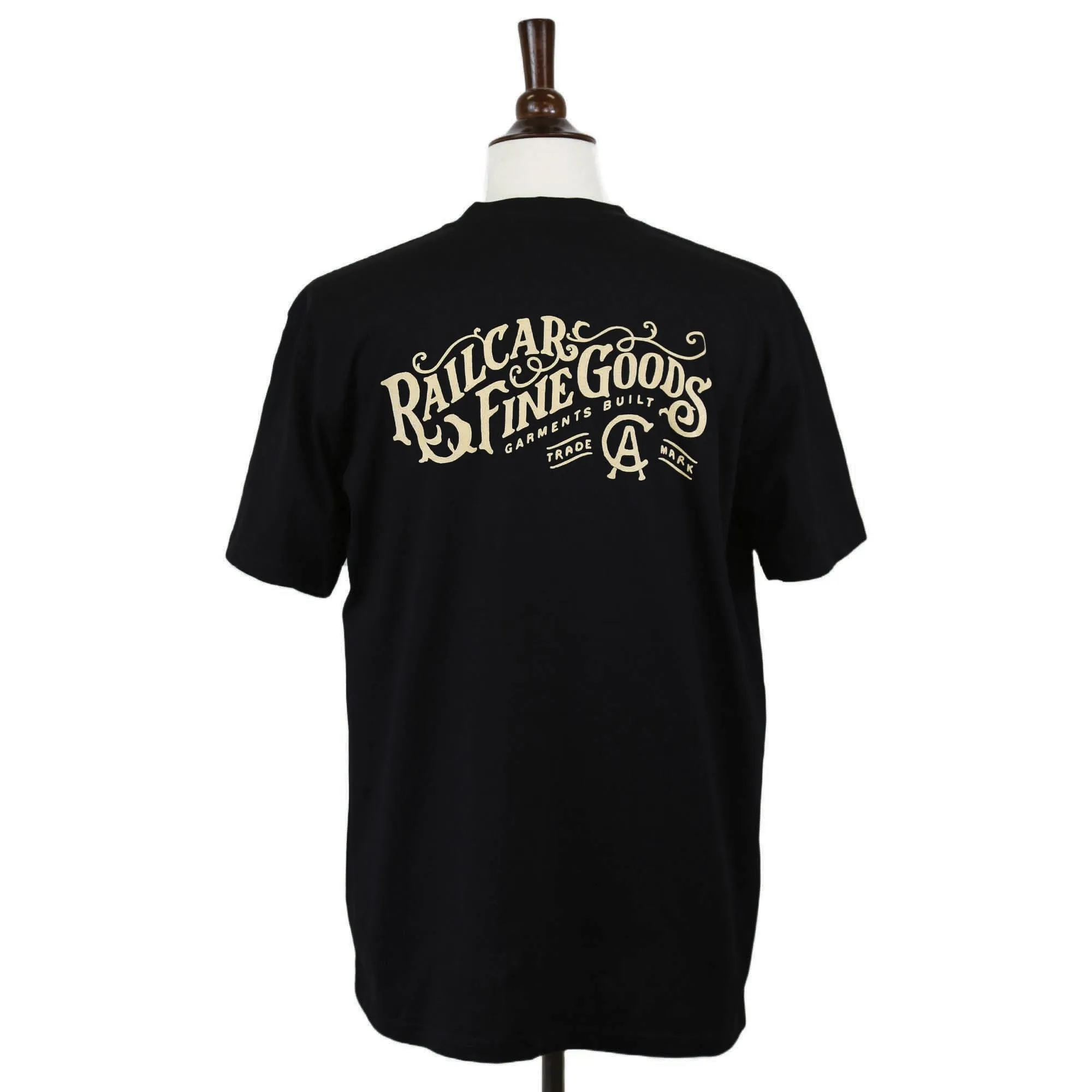 Men's Typography Logo Black Tee Shirt sold by Railcar
