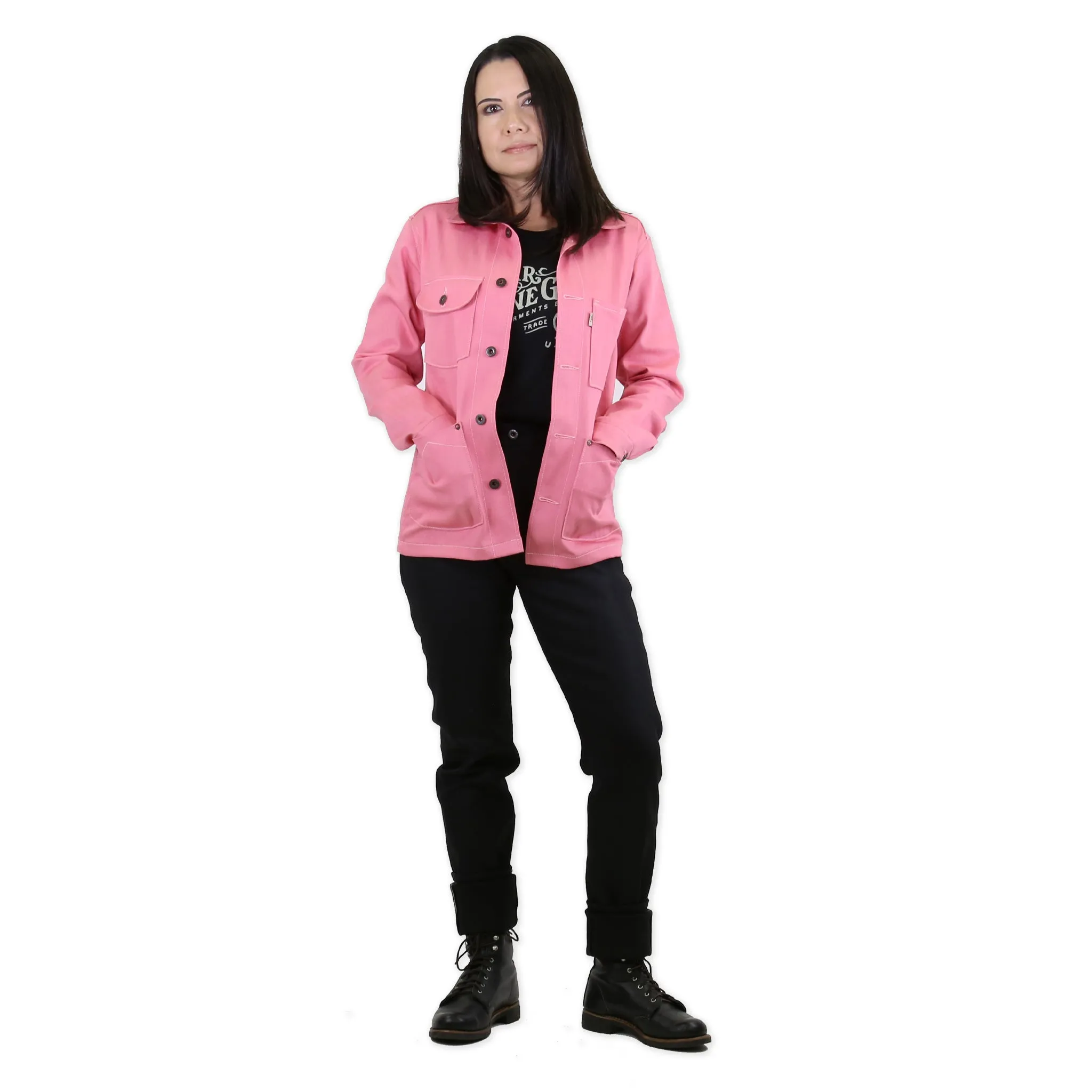 Women's Chore Coat Breast Cancer Pink Selvedge sold by Railcar