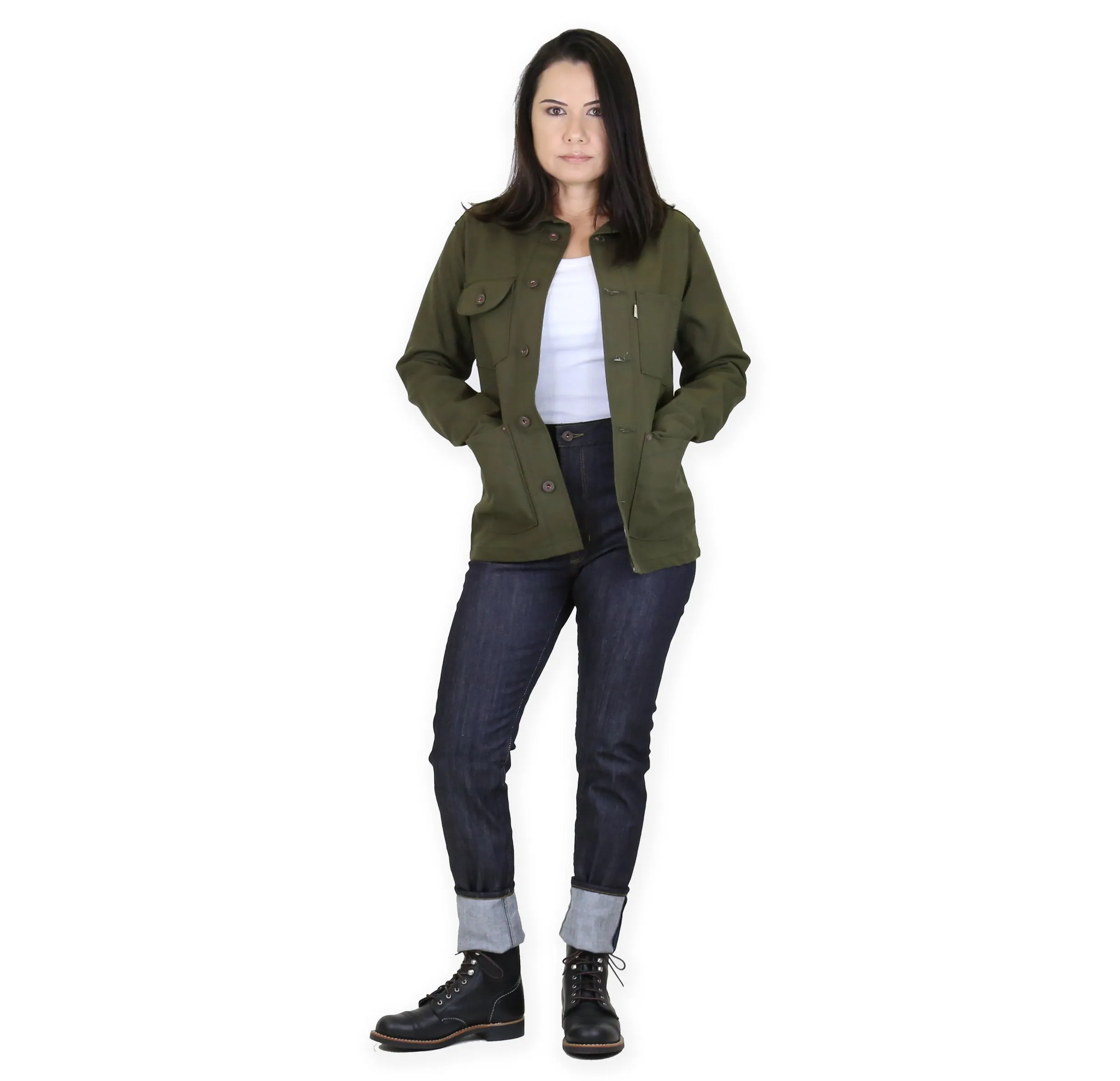 Women's Chore Coat 12oz Seaweed sold by Railcar product image thumbnail 5