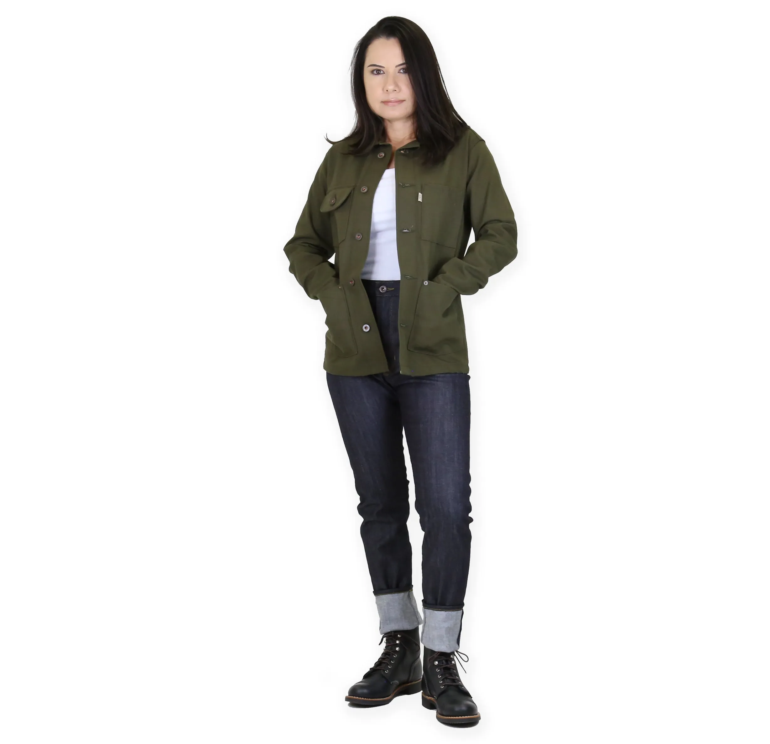 Women's Chore Coat 12oz Seaweed sold by Railcar product image thumbnail 2