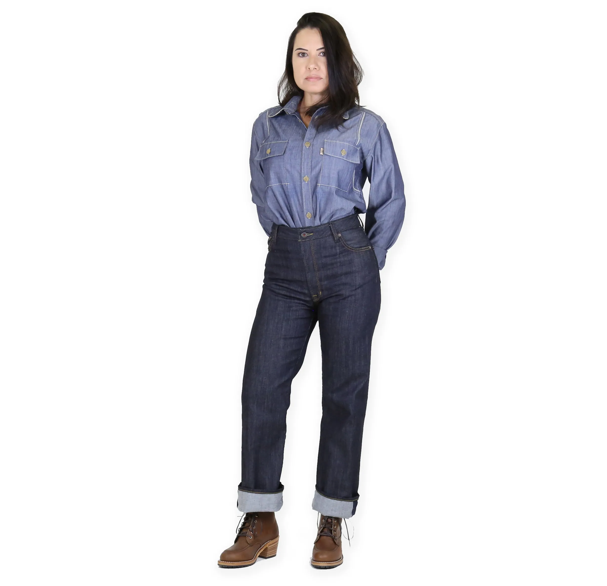 Drifter Indigo Stretch Medium High Waist Straight Leg sold by Railcar product image thumbnail 5