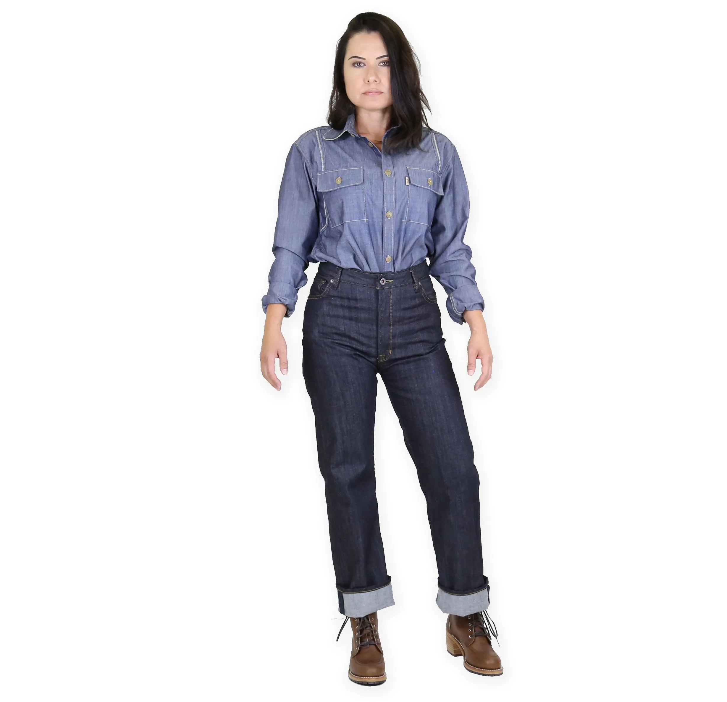 Drifter Indigo Stretch Medium High Waist Straight Leg sold by Railcar product image thumbnail 2