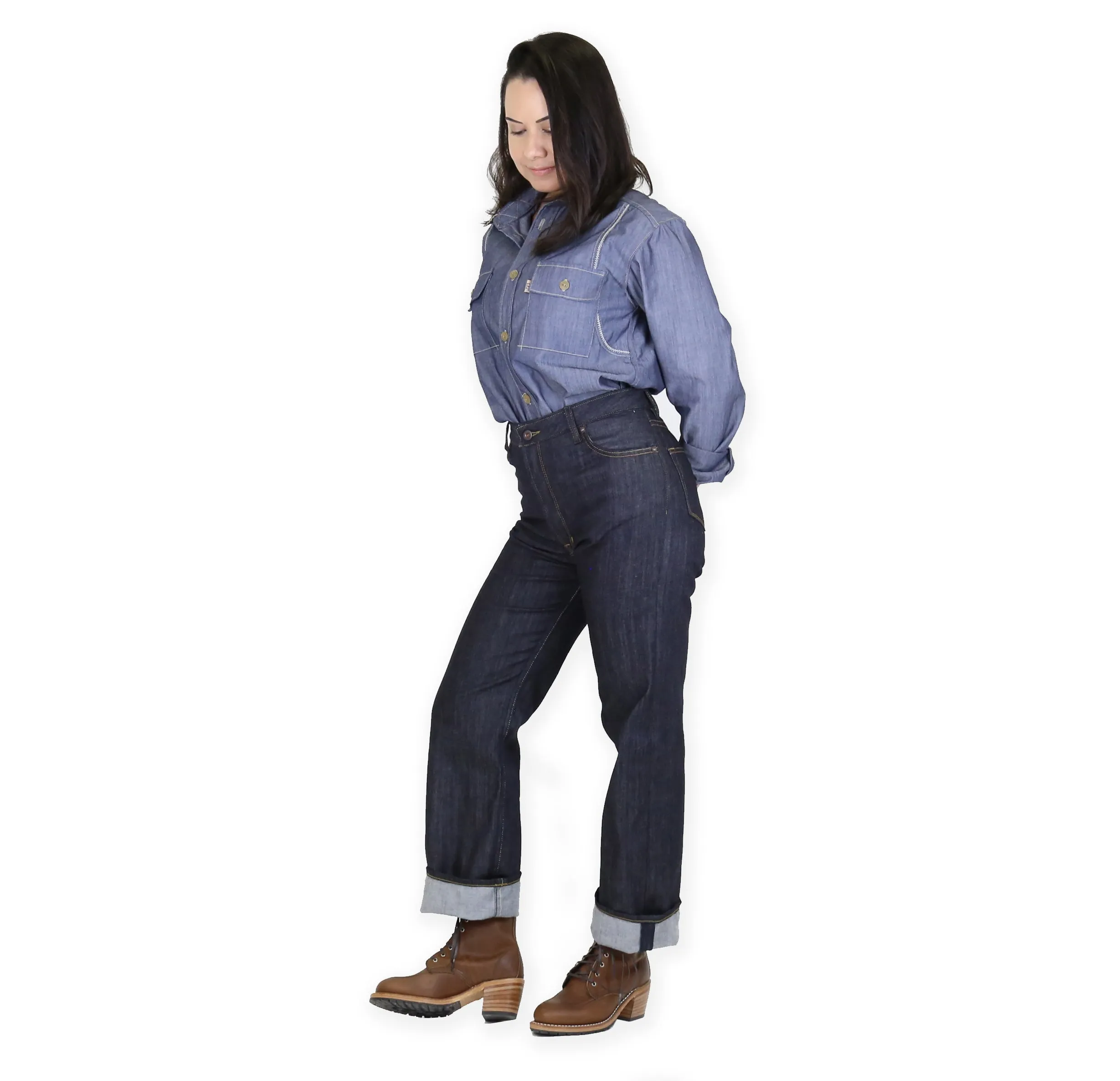 Drifter Indigo Stretch Medium High Waist Straight Leg sold by Railcar product image thumbnail 3