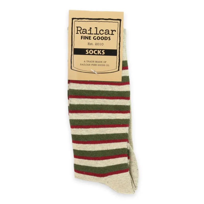Socks Stripe Tan made by Railcar
