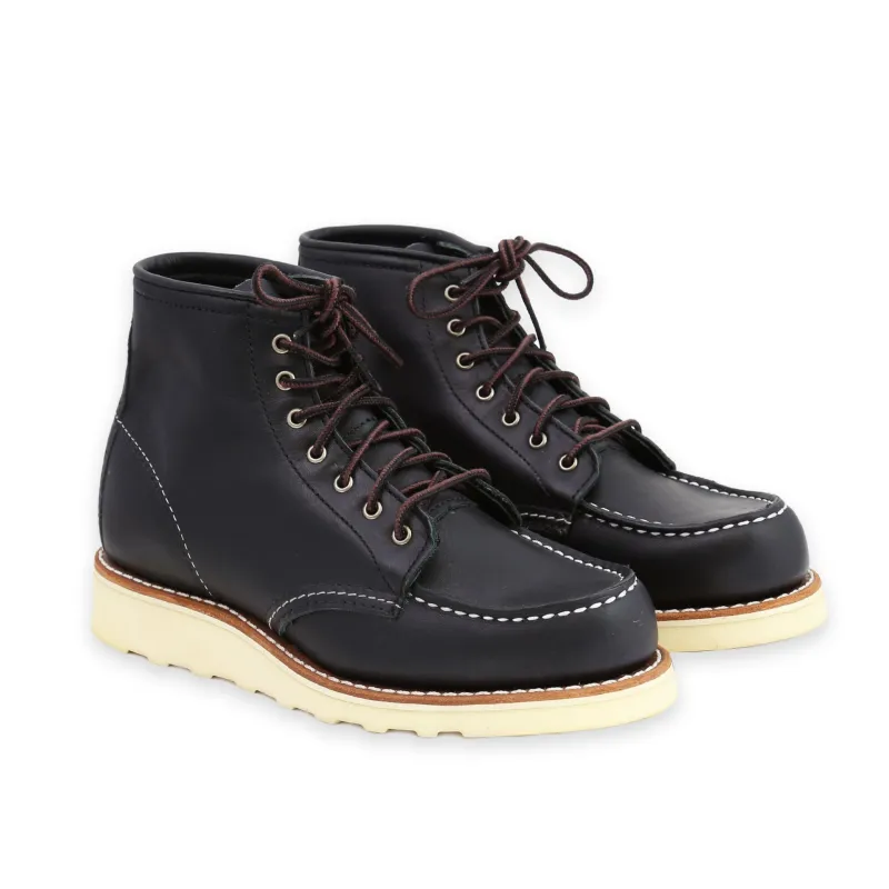 RED WING WOMEN'S CLASSIC MOC TOE BLACK sold by Railcar