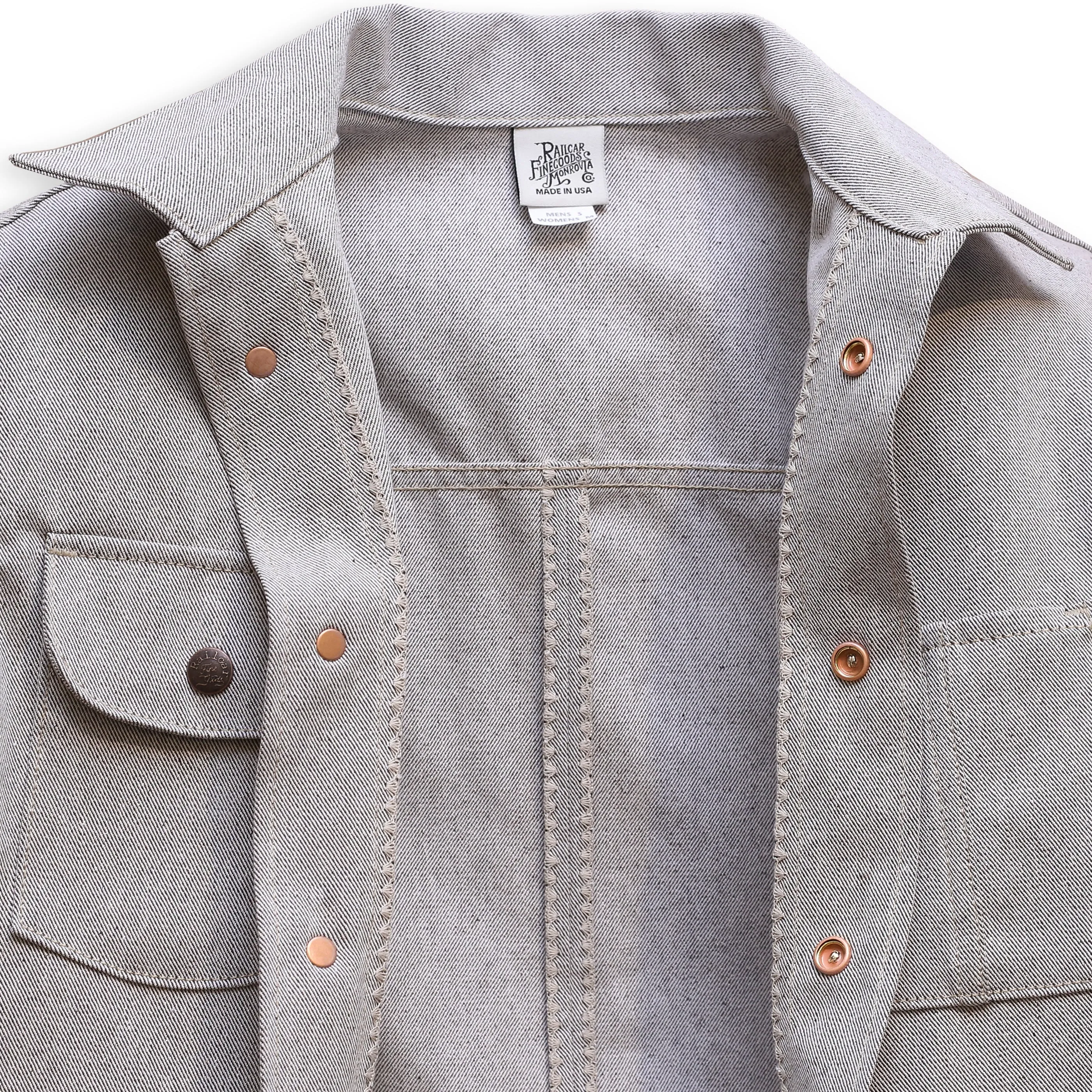Chore Coat Oatmeal Denim sold by Railcar product image thumbnail 3