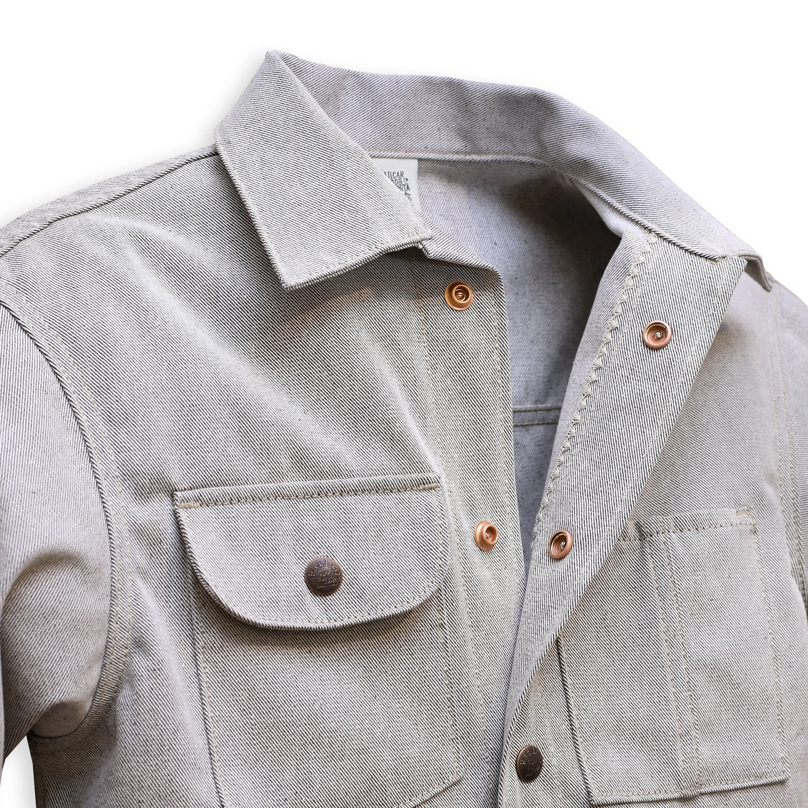 Chore Coat Oatmeal Denim sold by Railcar product image thumbnail 2