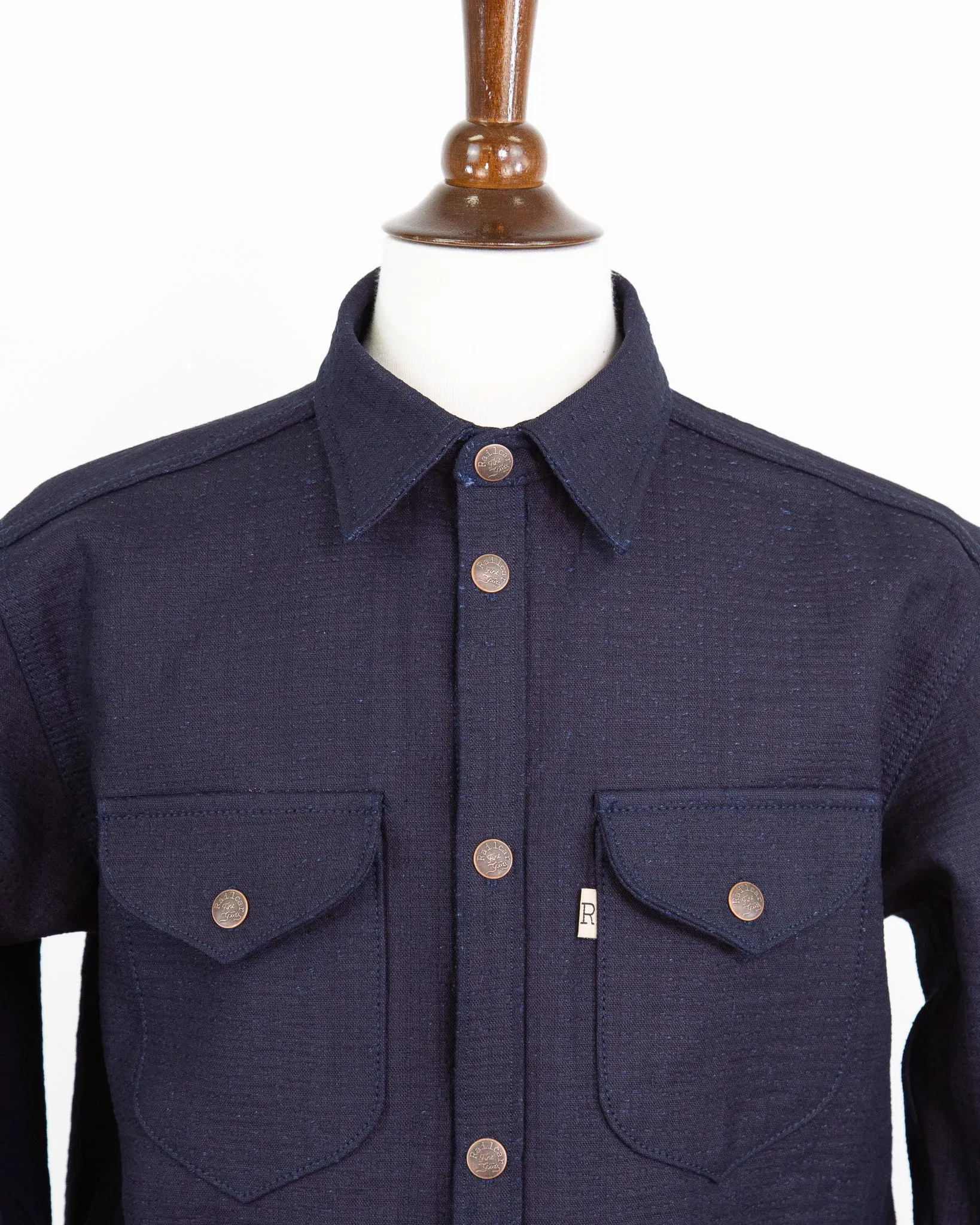 Eliminator Unshin Sashiko 13 Oz Dark Indigo Shirt sold by Railcar product image thumbnail 2