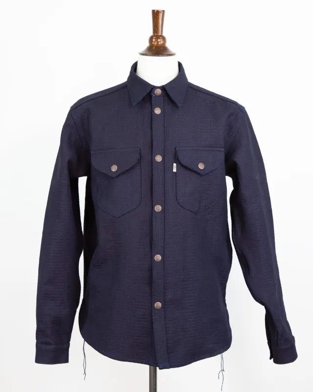 Eliminator Unshin Sashiko 13 Oz Dark Indigo Shirt sold by Railcar