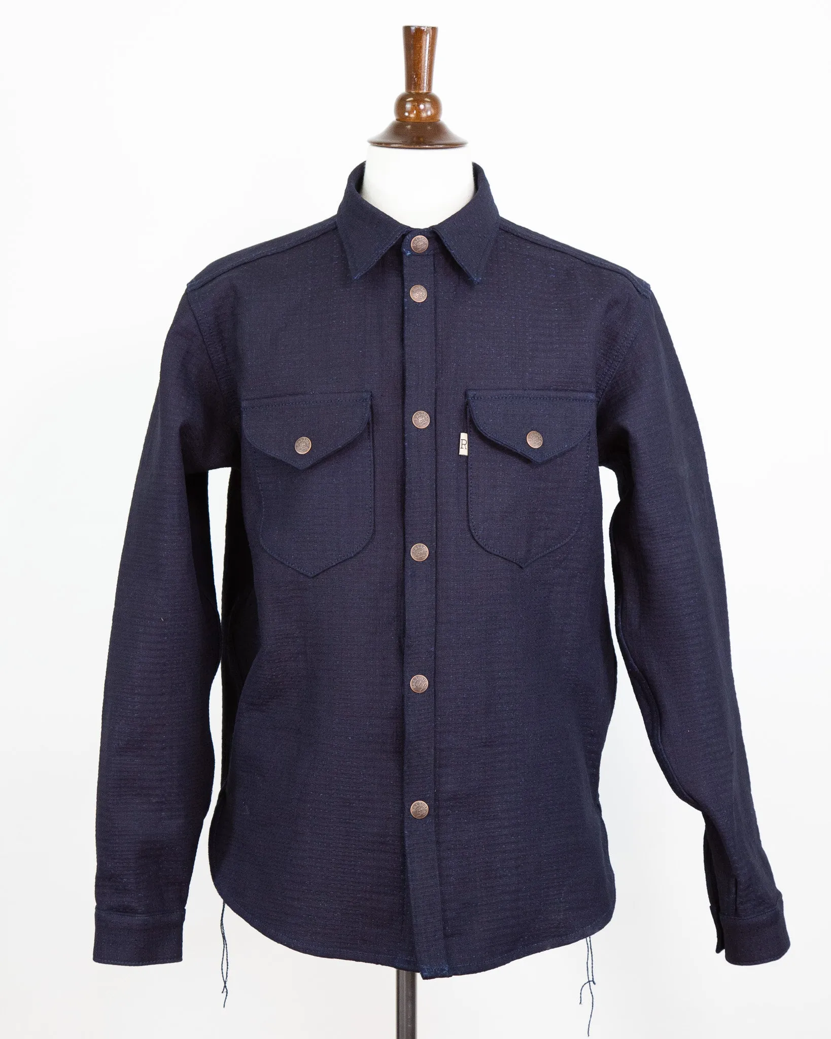 Eliminator Unshin Sashiko 13 Oz Dark Indigo Shirt sold by Railcar