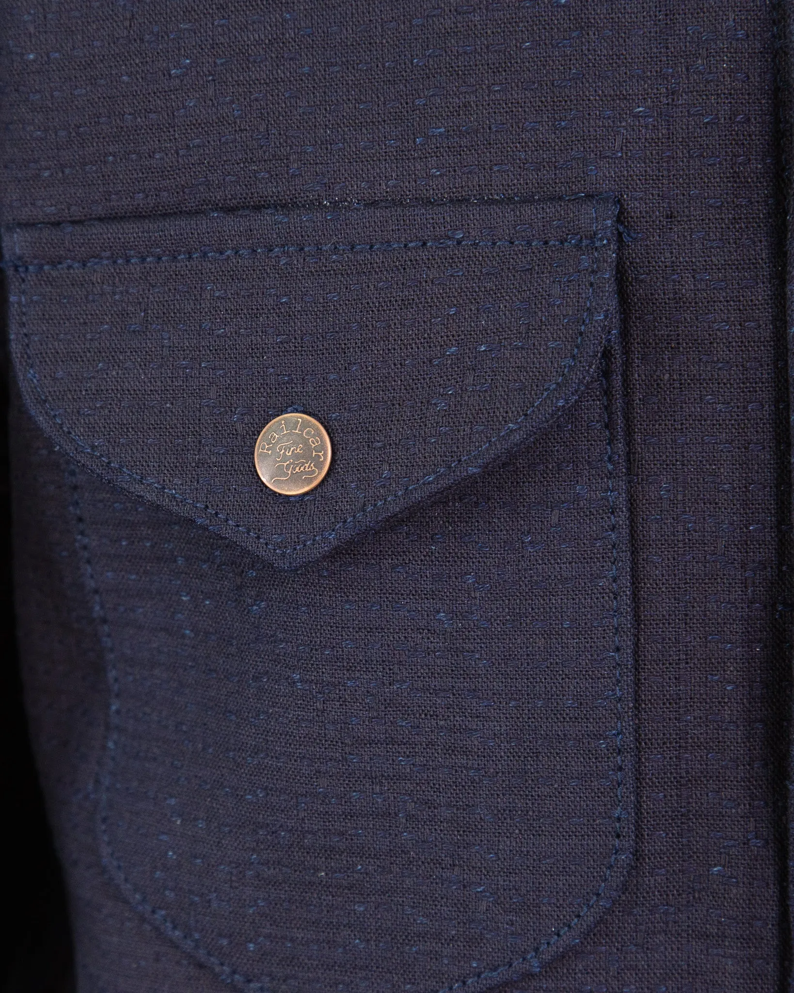 Eliminator Unshin Sashiko 13 Oz Dark Indigo Shirt sold by Railcar product image thumbnail 5