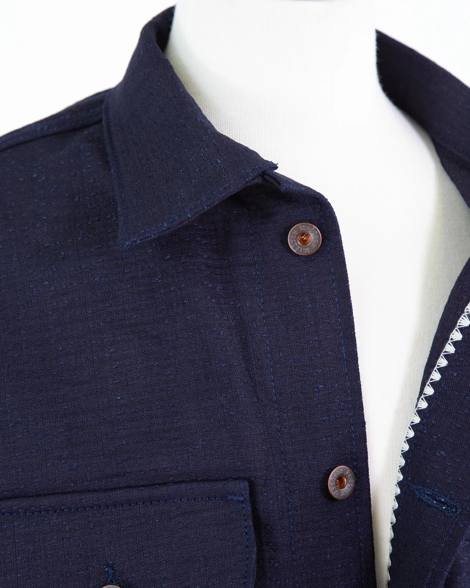 Chore Coat Unshin Sashiko 13 Oz Dark Indigo sold by Railcar product image thumbnail 5
