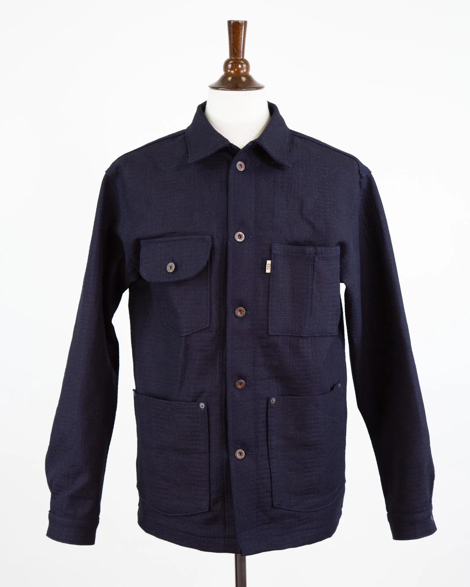 Chore Coat Unshin Sashiko 13 Oz Dark Indigo sold by Railcar