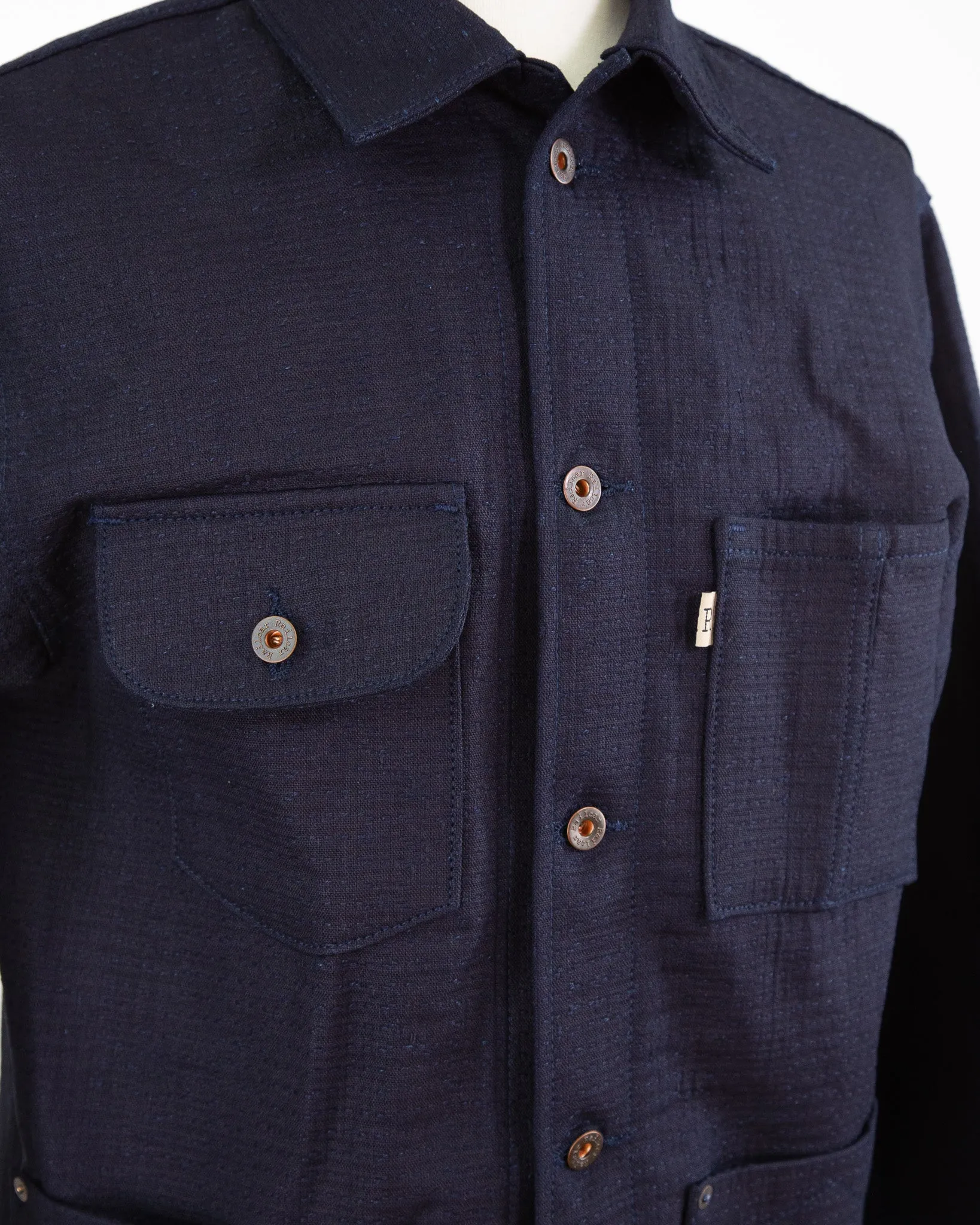 Chore Coat Unshin Sashiko 13 Oz Dark Indigo sold by Railcar product image thumbnail 3